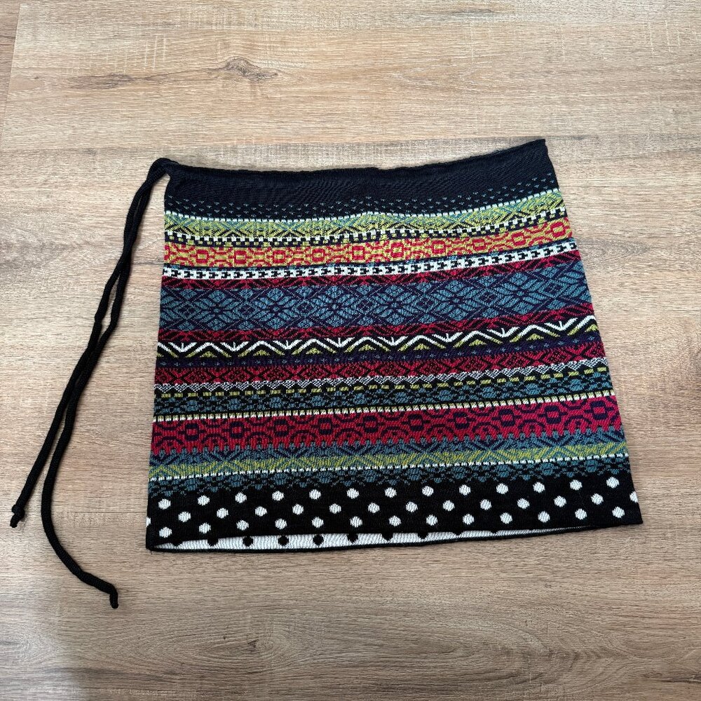 Icelandic Design Wool Blend Multi Pattern Mini Skirt Nordic Scandinavian XS